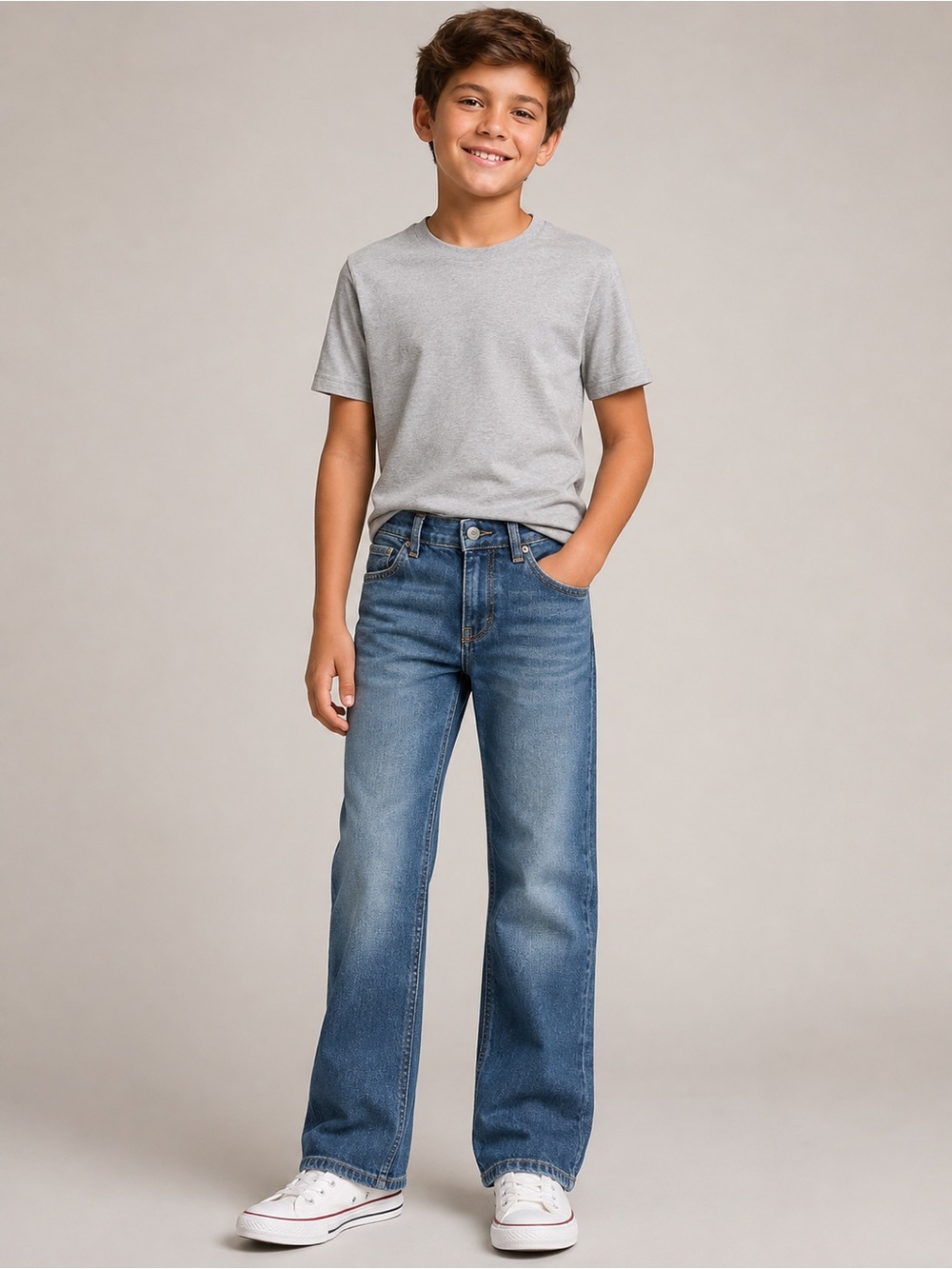 B'Gosh Oshkosh Boys Classic Jeans Set of 3 Size 14S Adjustable Waist School Play